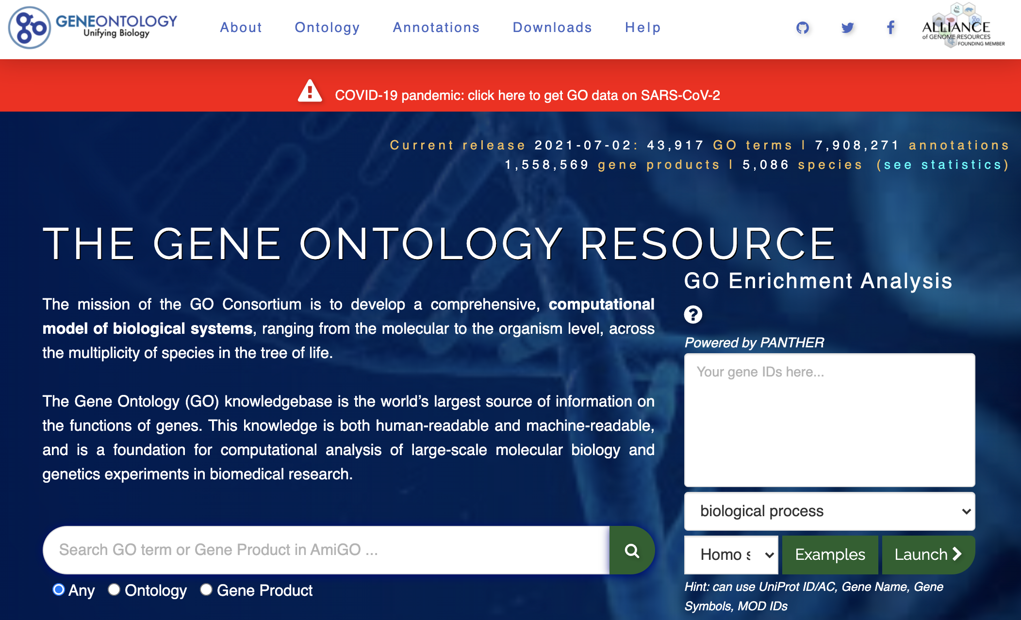 Gene Ontology site image
