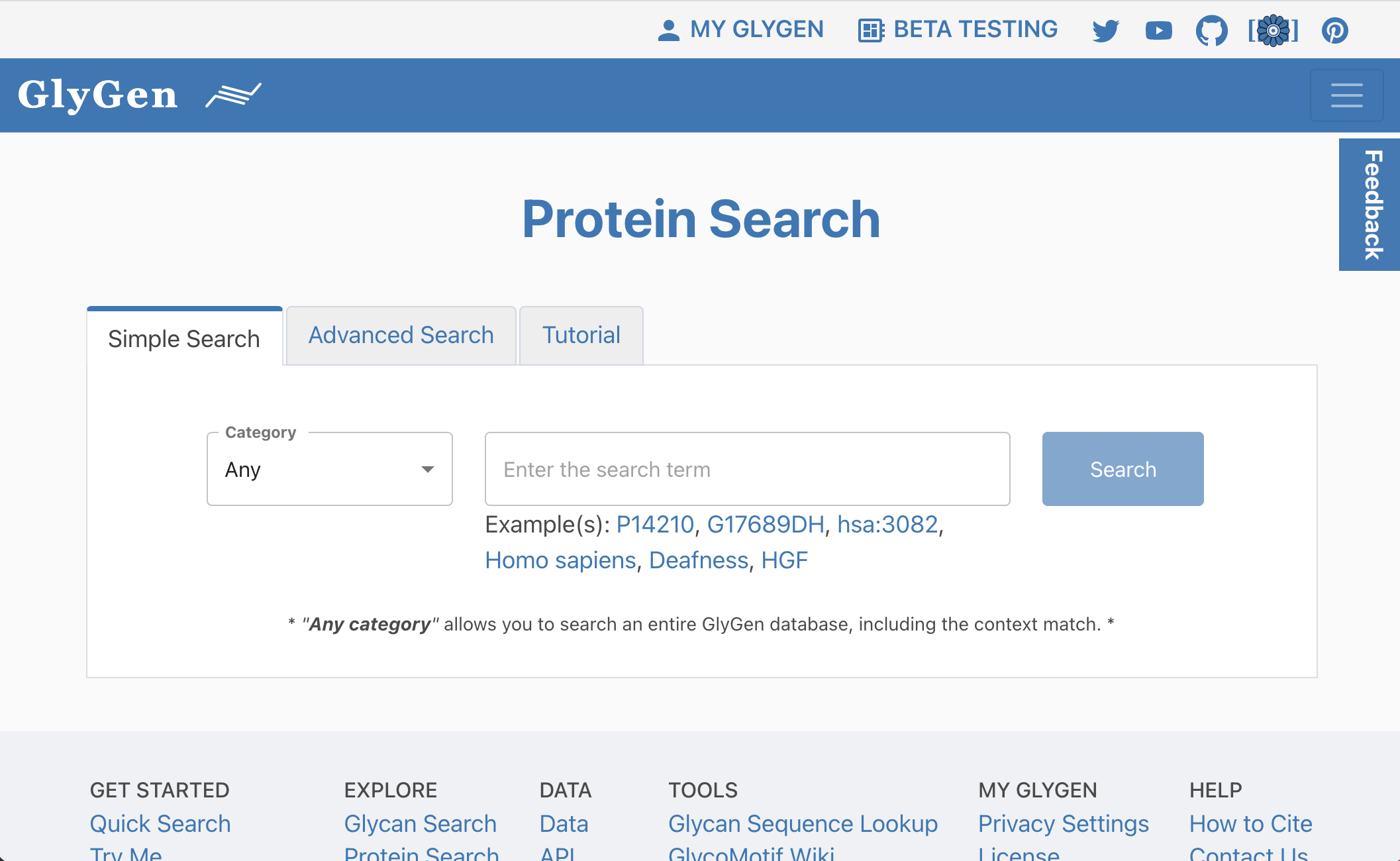 GlyGen site image