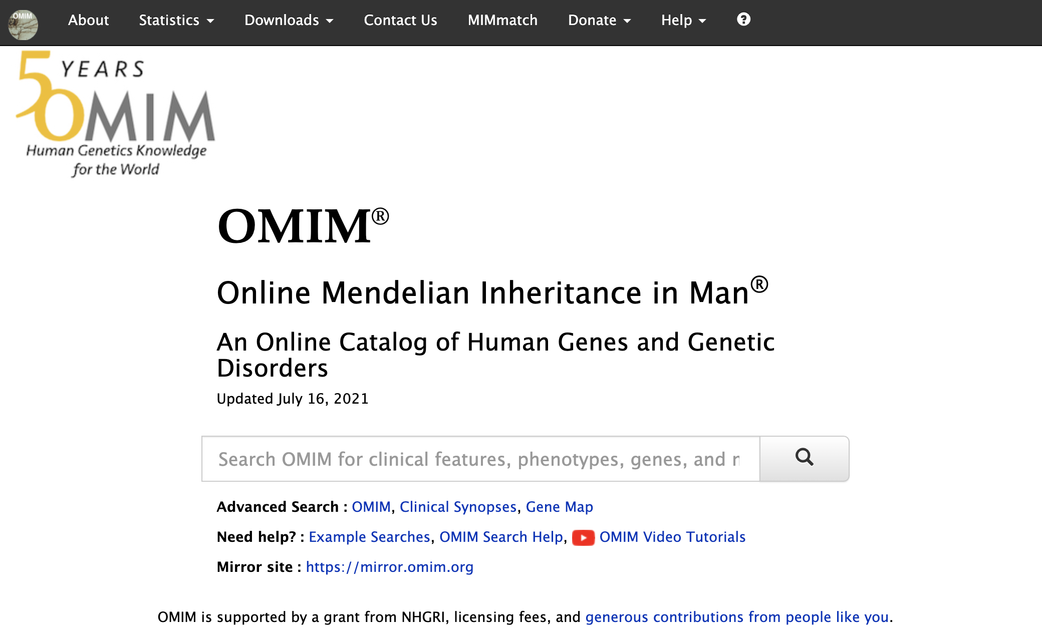 OMIM site image