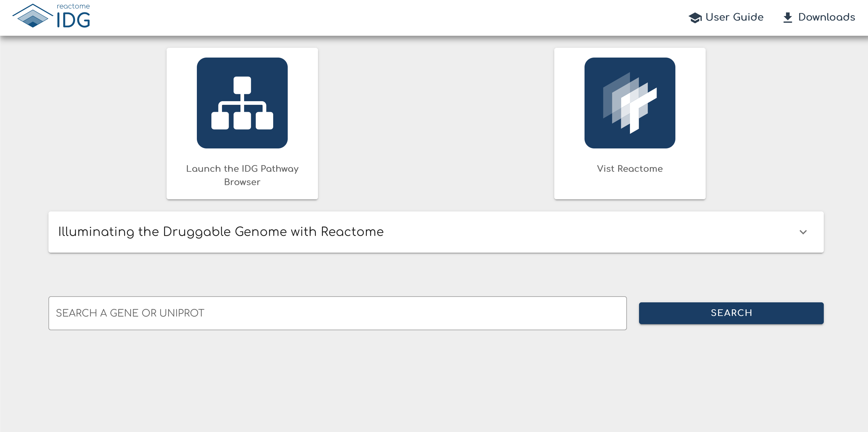 IDG Reactome Portal site image